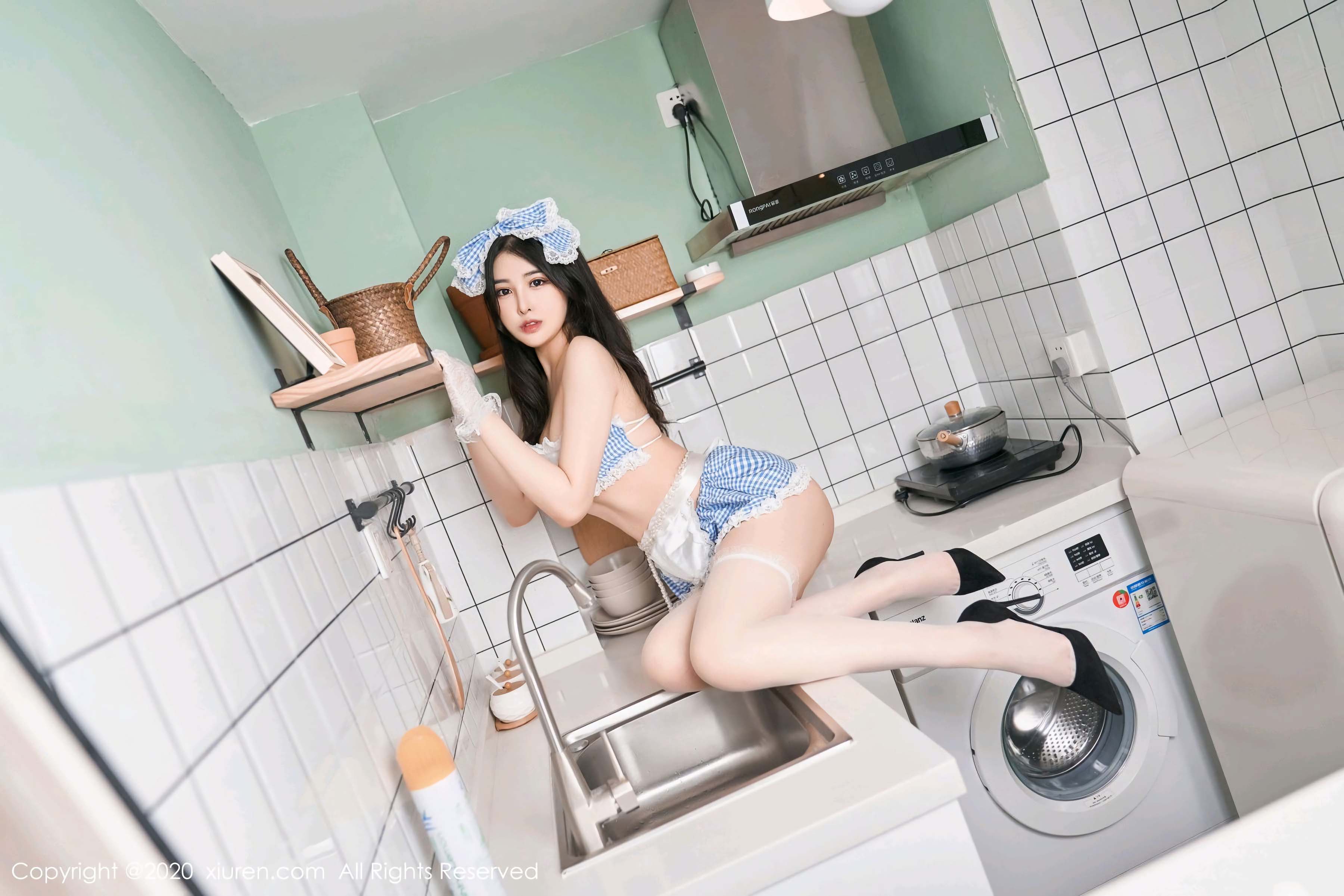 2020.09.28No.2612姜贞语格子女仆制服插图7